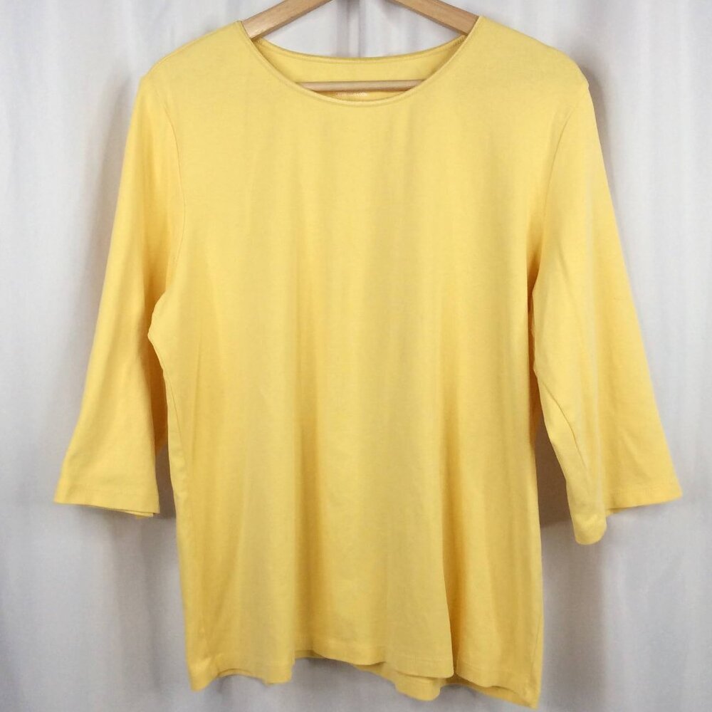 CJ Banks Layer Your Look 100% Cotton T-Shirt‎ Women's Plus Size 1X Yellow